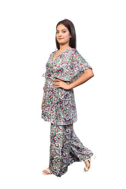 Kaftan and pants two-piece bathing suit/beachwear for women