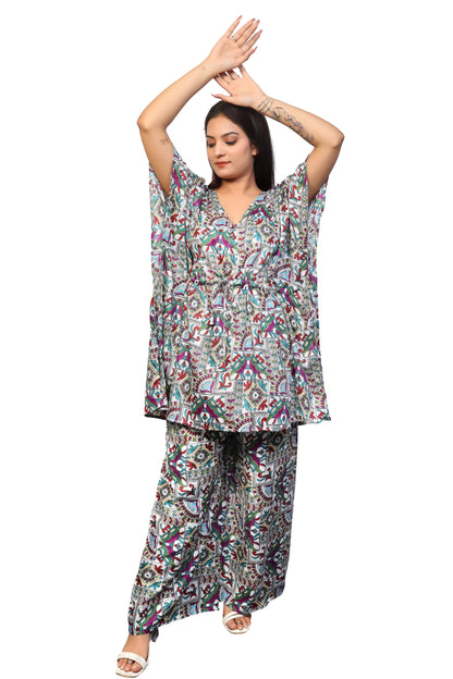 Kaftan and pants two-piece bathing suit/beachwear for women