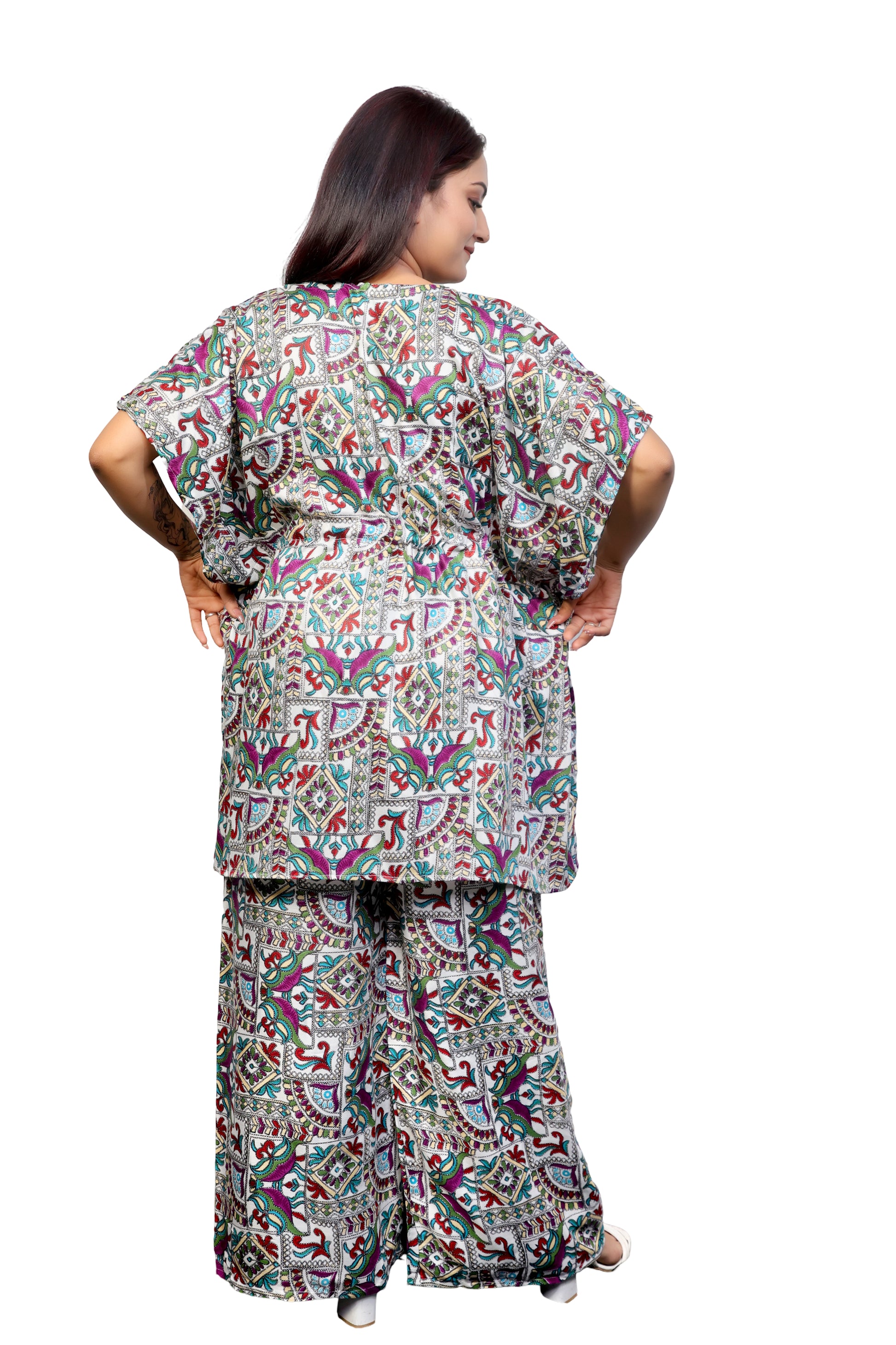 Kaftan and pants two-piece bathing suit/beachwear for women