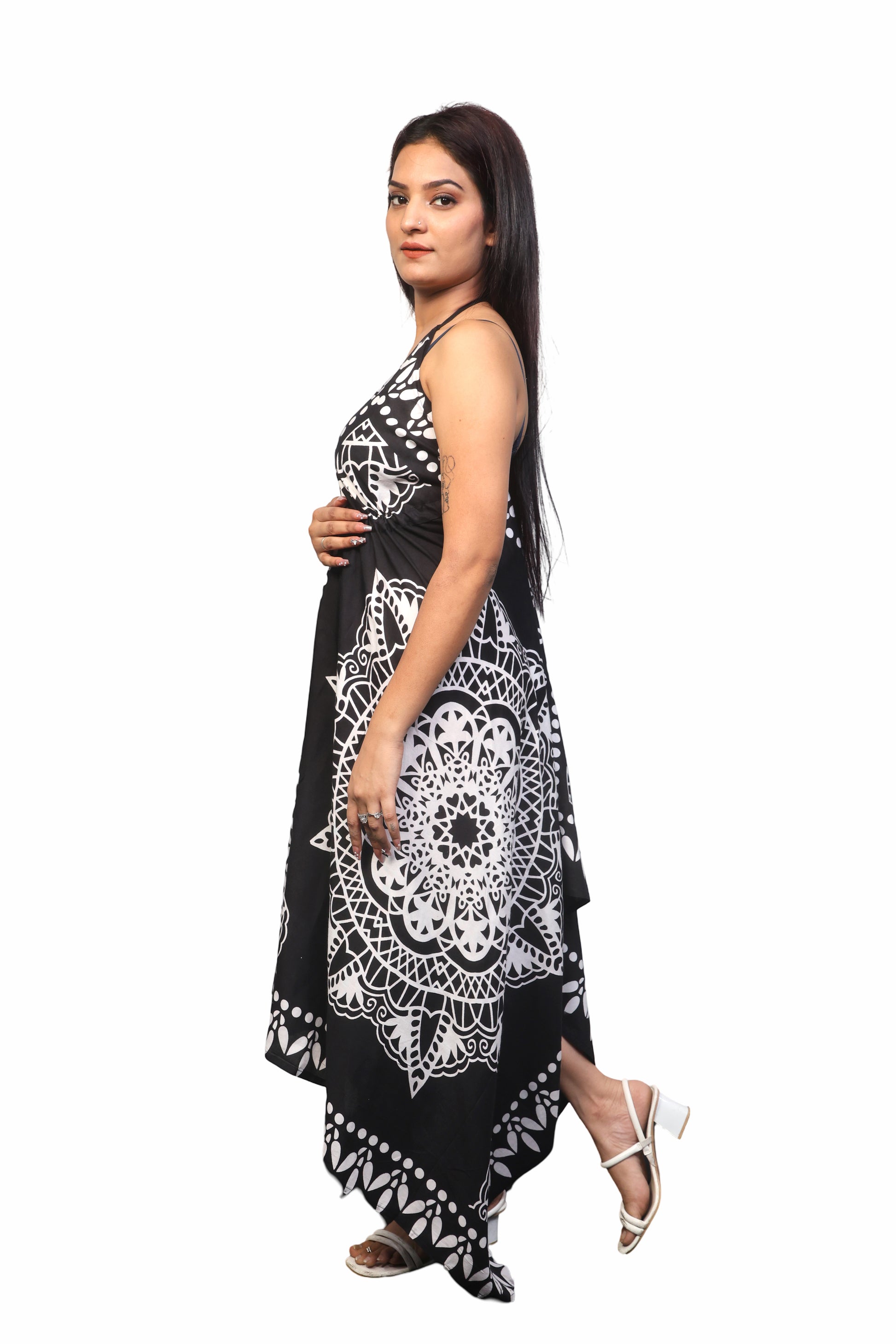 Summer white & black beach sundress/coverup outfits for women