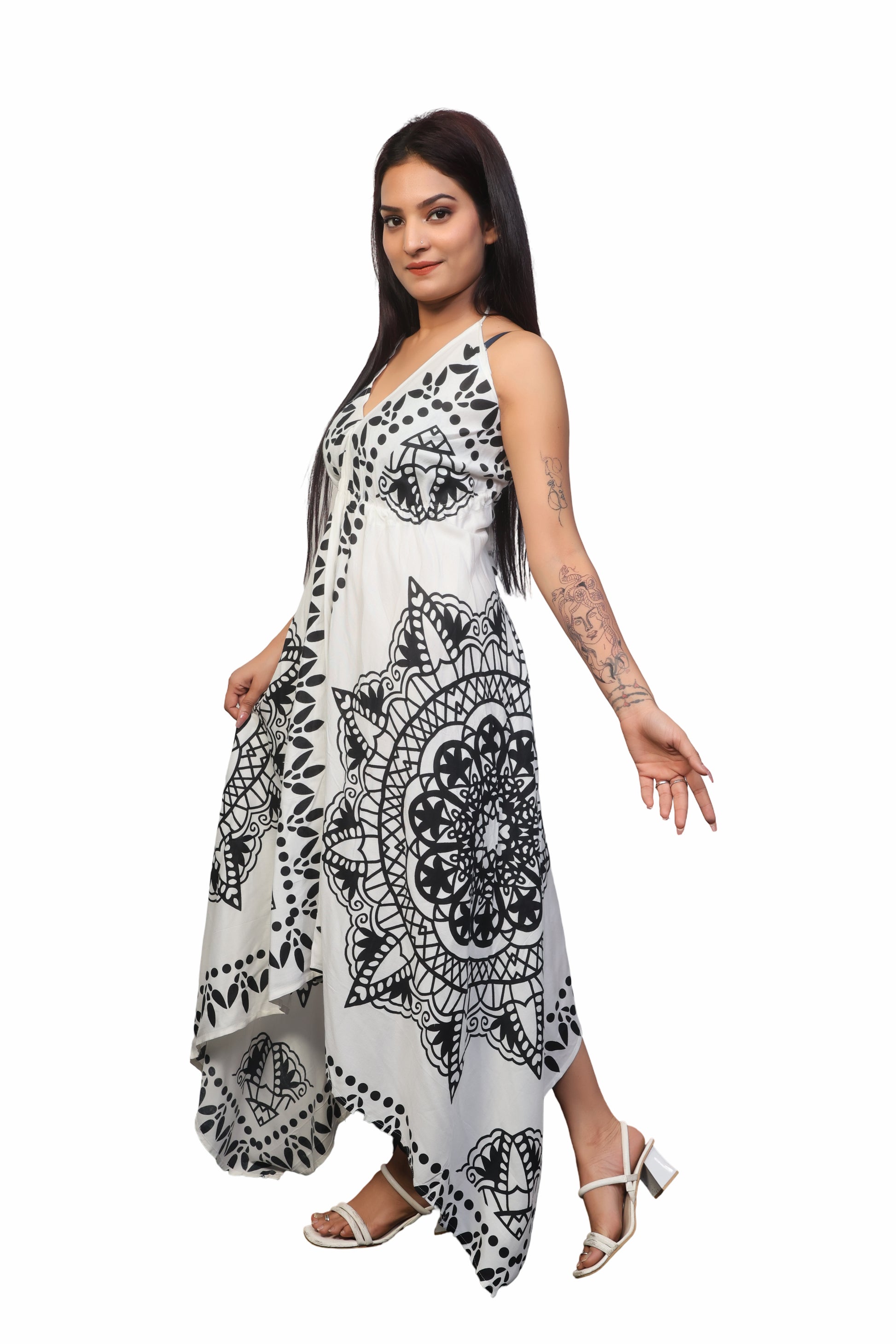 Summer white & black beach sundress/coverup outfits for women