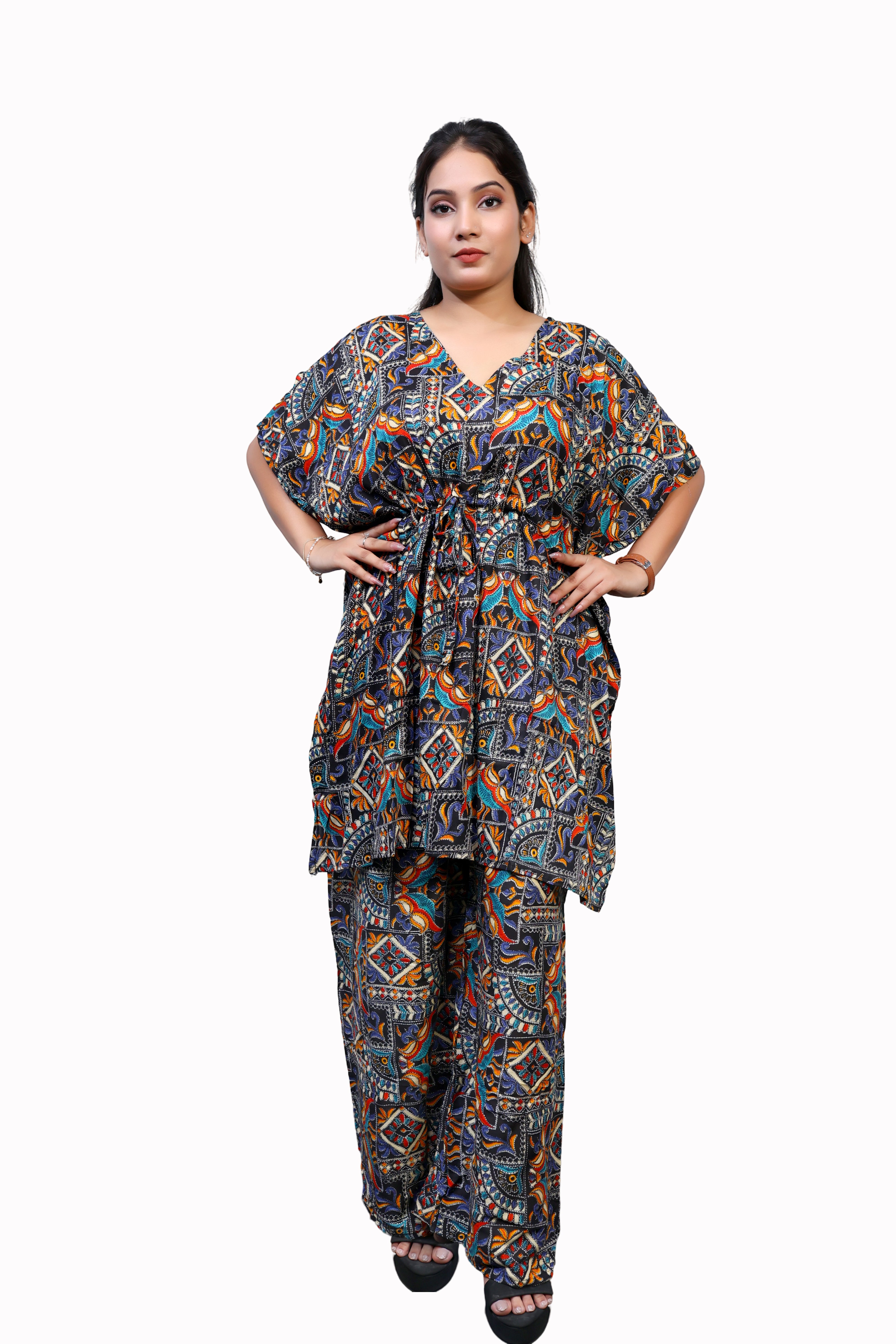 Kaftan and pants two-piece bathing suit/beachwear for women