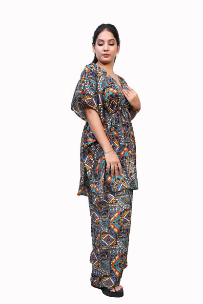 Kaftan and pants two-piece bathing suit/beachwear for women