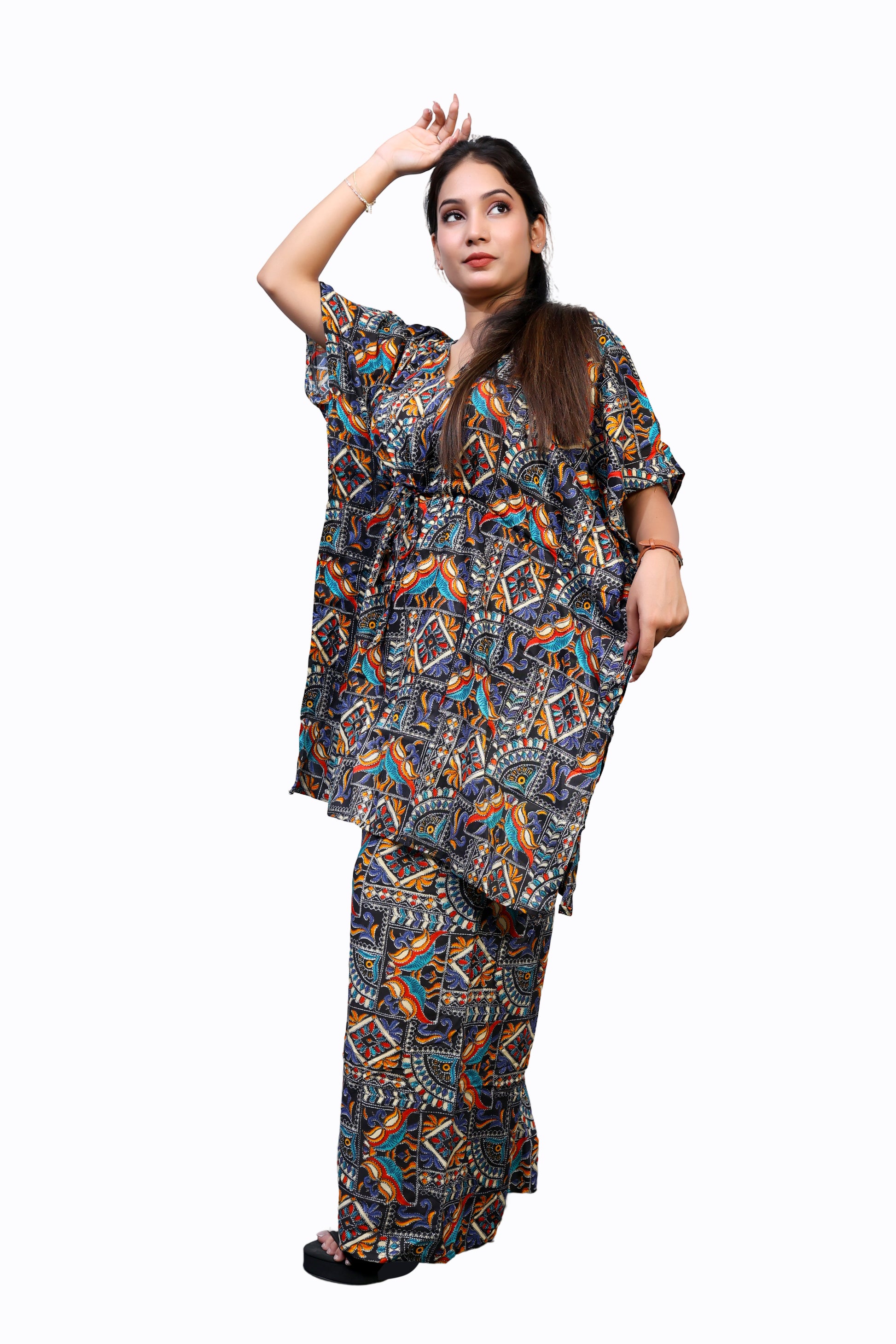 Kaftan and pants two-piece bathing suit/beachwear for women