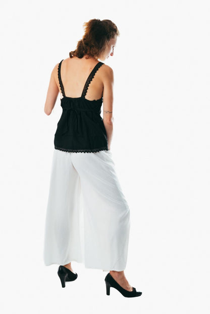 Boho Beach Wrap Pants with Open Leg Split