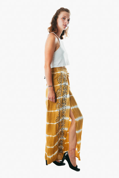 Boho Beach Wrap Pants with Open Leg Split