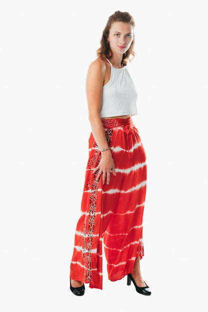 Boho Beach Wrap Pants with Open Leg Split