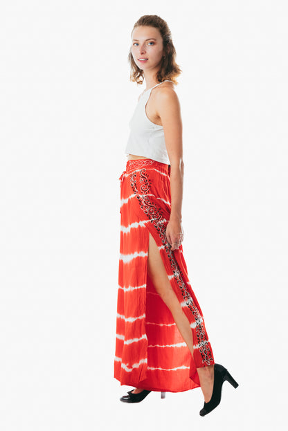 Boho Beach Wrap Pants with Open Leg Split