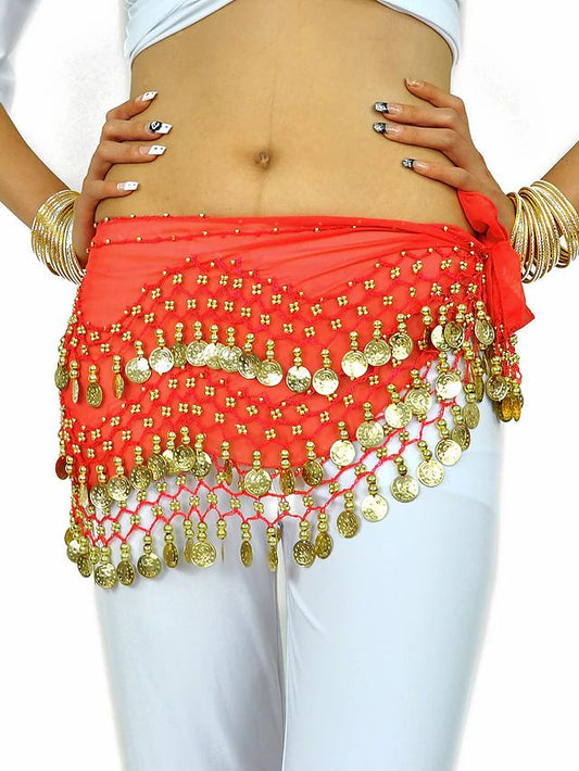 Women's Bellydance Hip Scarf with Coins