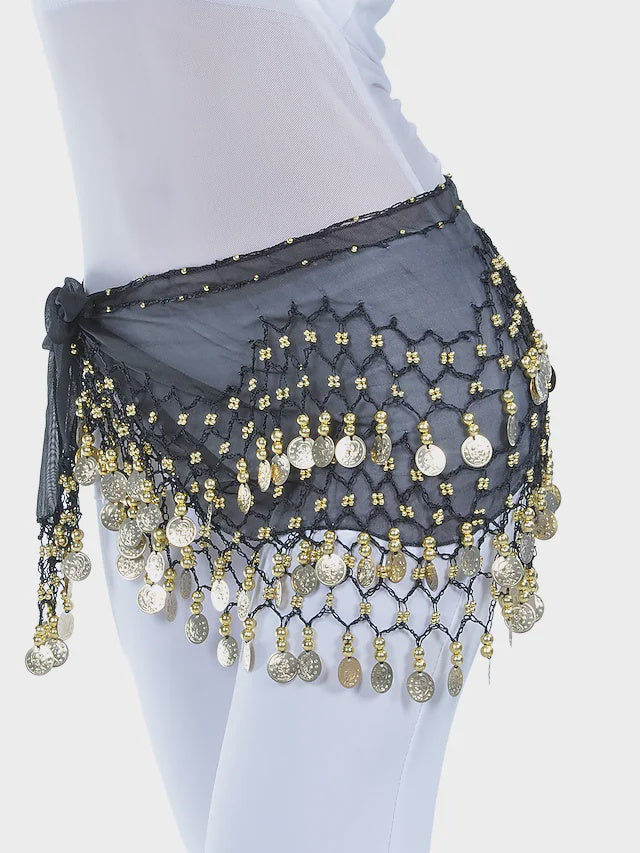 Tribal belly dance beaded waist scarf belt for women