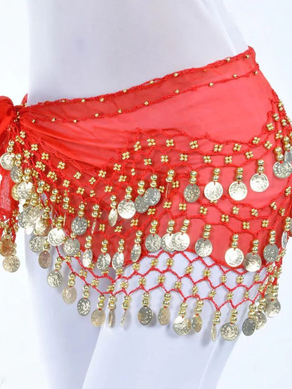 Women's Bellydance Hip Scarf with Coins