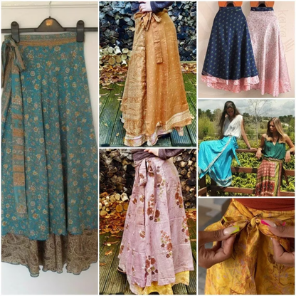 Handmade Indian Silk Wrap Skirts