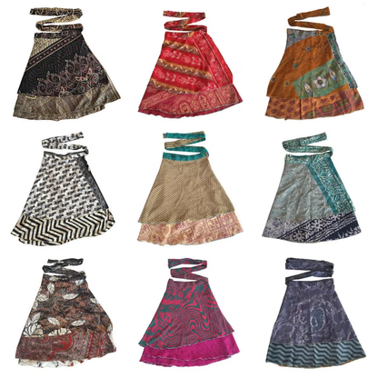 Handmade Indian Silk Wrap Skirts