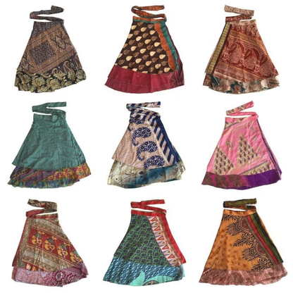 Handmade Indian Silk Wrap Skirts