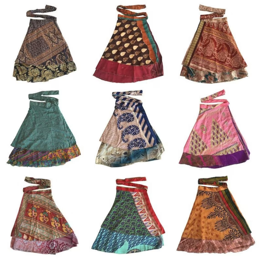 Handmade Indian Silk Wrap Skirts