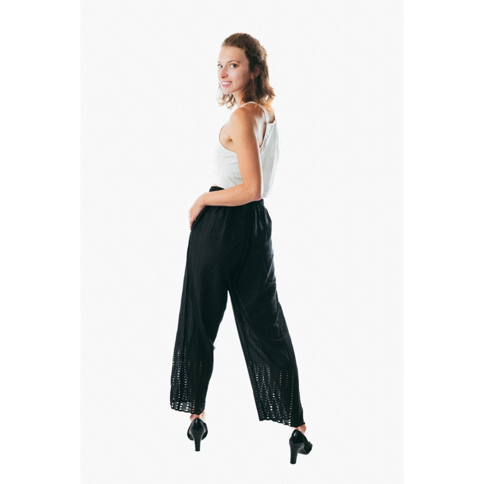 Women black pants boho hippie aladdin alibaba harem straight pants one size trou