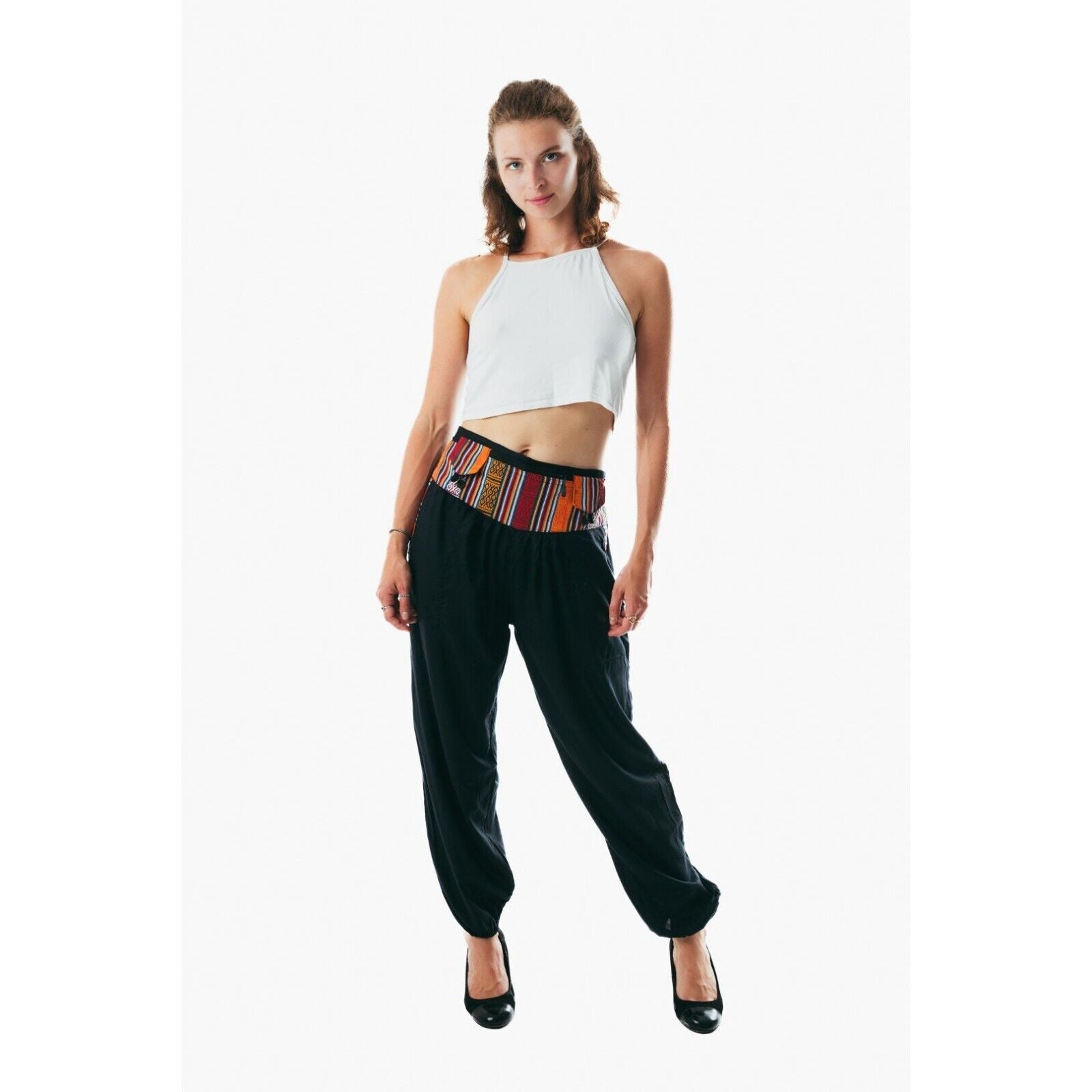 Unisex boho hippie free size multicolor pants for men and women