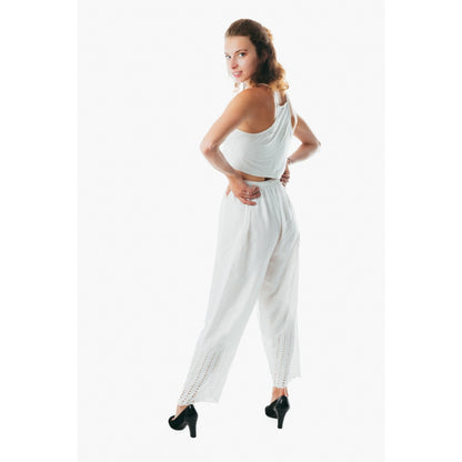 Women white pants boho hippie aladdin alibaba harem straight pants one size trouser