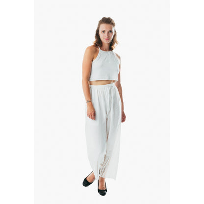 Women white pants boho hippie aladdin alibaba harem straight pants one size trouser